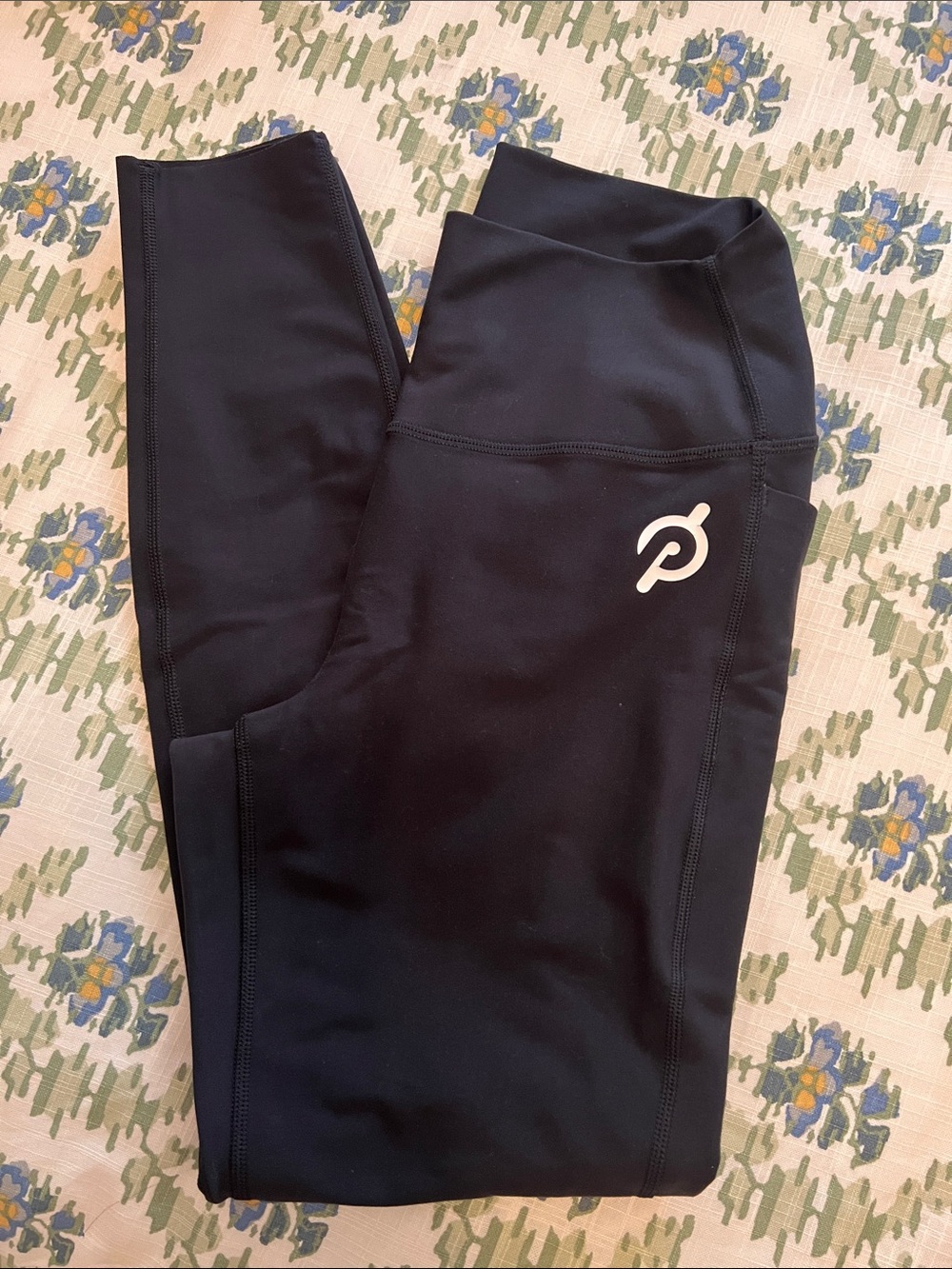 Peloton Black Cadent High-Rise Performance Leggings with White Logo